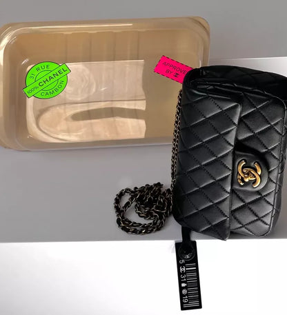 Chanel Lambskin Black Shoulder Bag Style 14