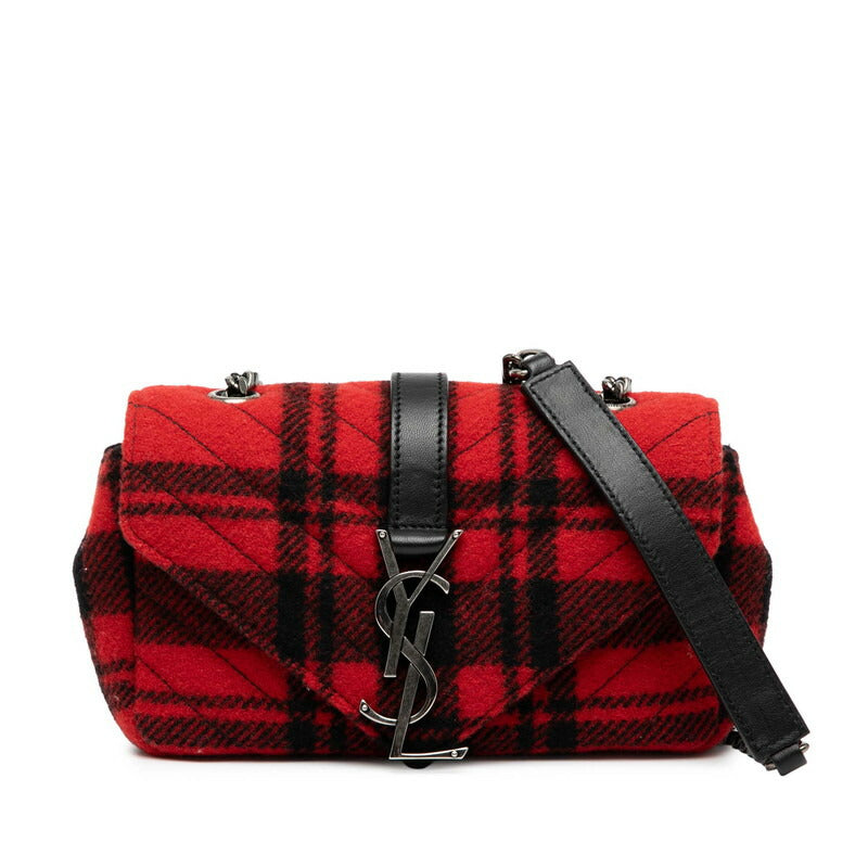 Saint Laurent Baby Chyc Wool Leather Shoulder Bag