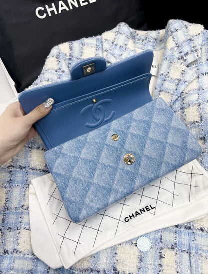 Chanel Classic Flap Blue Shoulder Bag