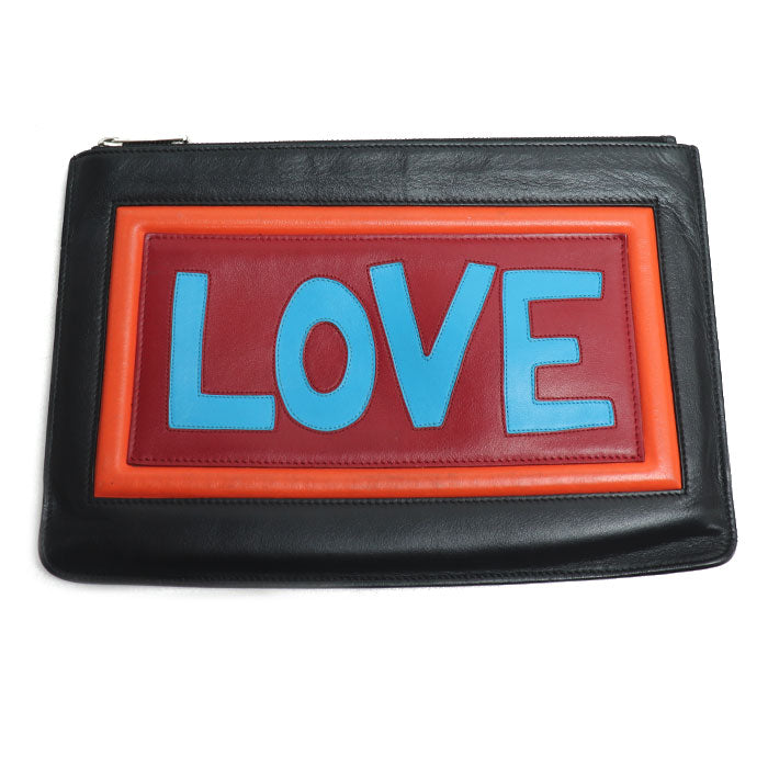 Fendi Vocabulary Love Leather Clutch Bag
