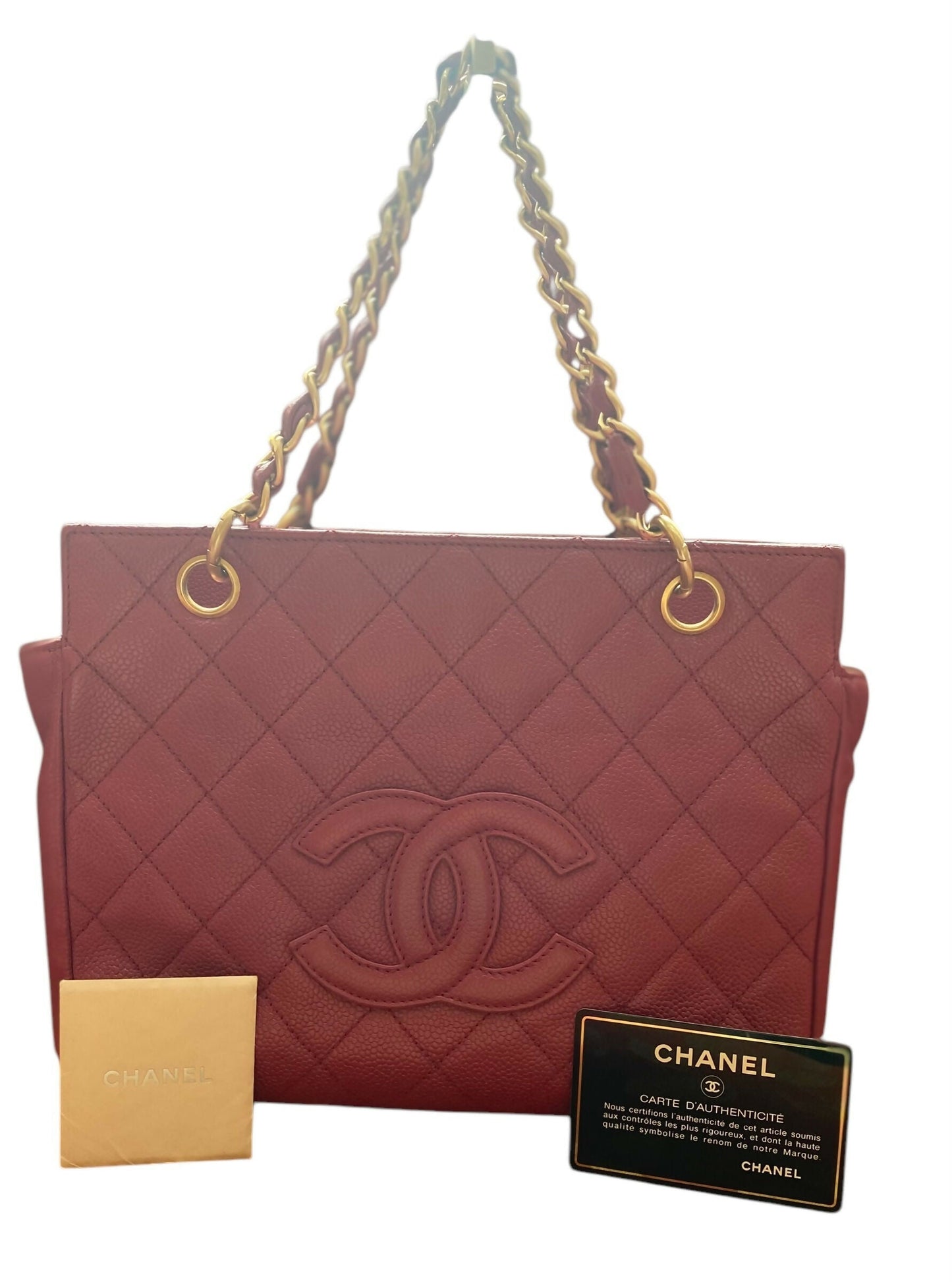 Chanel Ppt Pink Raspberry Quilted Caviar Leather Petite Timeless Shopping Tote Bag