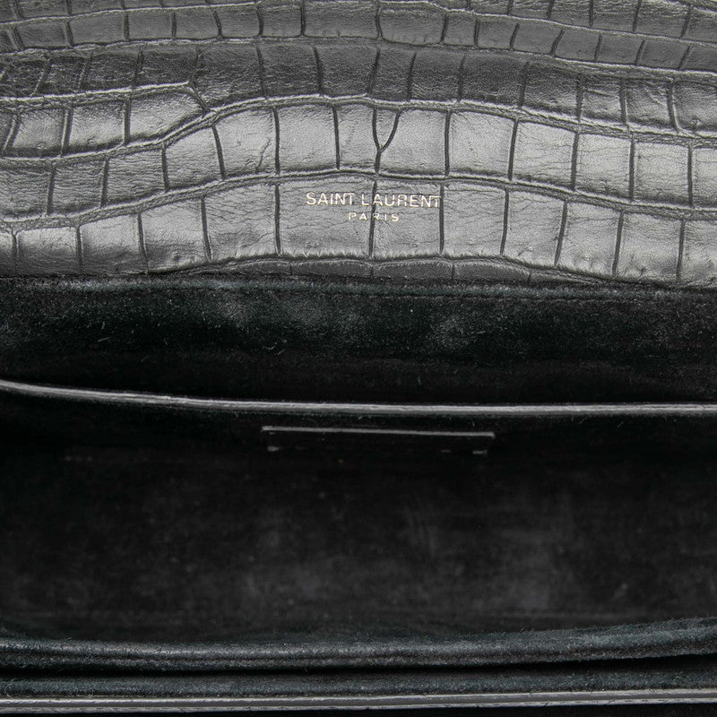 Saint Laurent Belchasse Croco Embossed Leather 2Way Bag