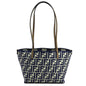 Fendi Roll Small Reversible Canvas Leather Tote Bag