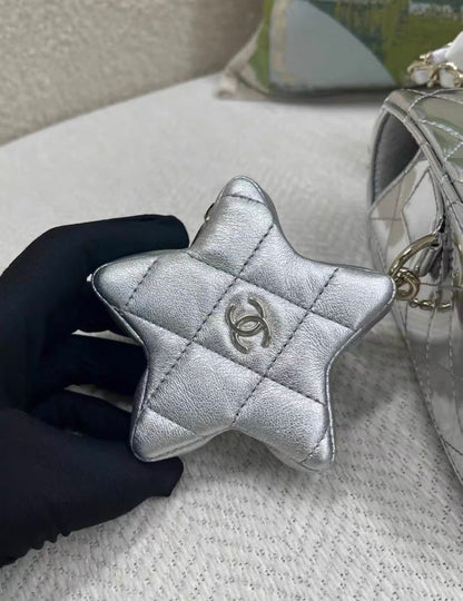 Chanel Luxury Leather Silver Backpack