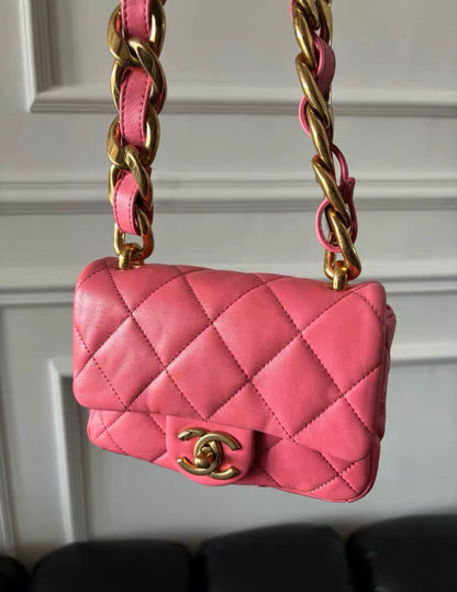 Chanel 22S Funky Town Flap Bag Pink Calfskin