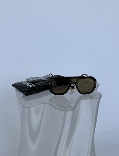 Fendi Eyewear Aviator-Style Logo-Print Sunglasses