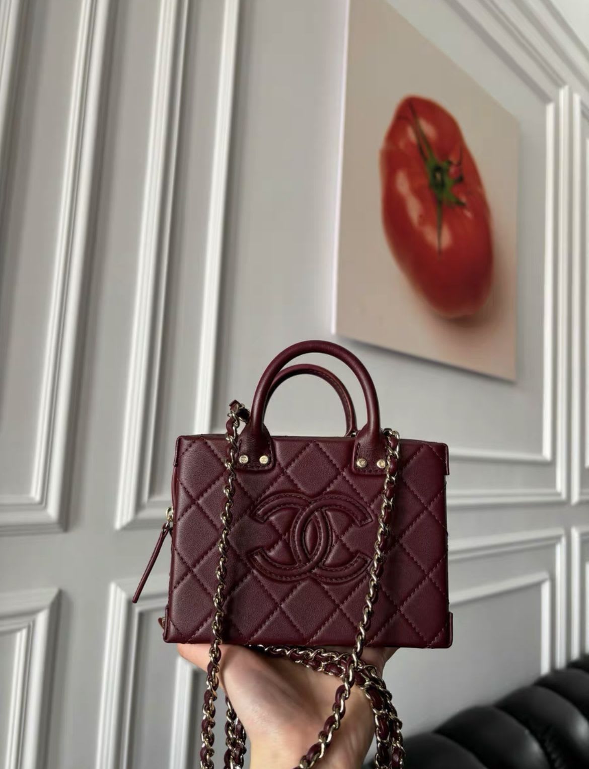 Chanel22 Burgundy Box Bags Small Size