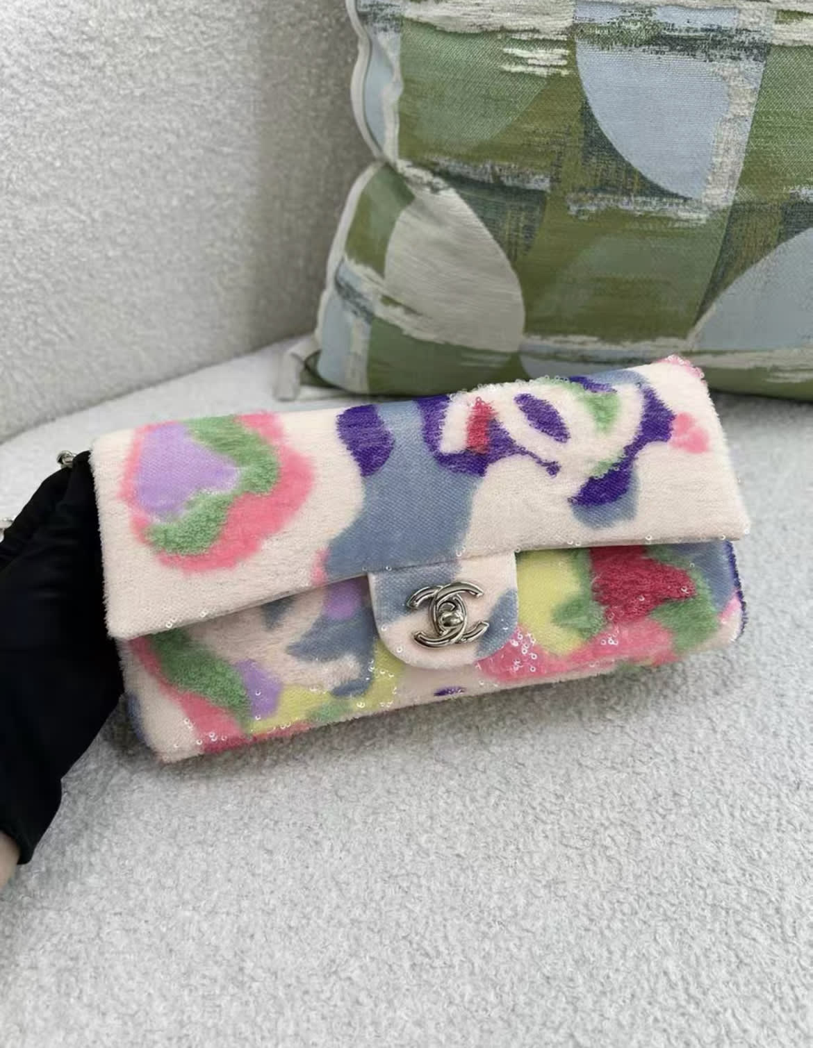 Rare Chanel 21S Cf Limited Sequin Baguette Bag