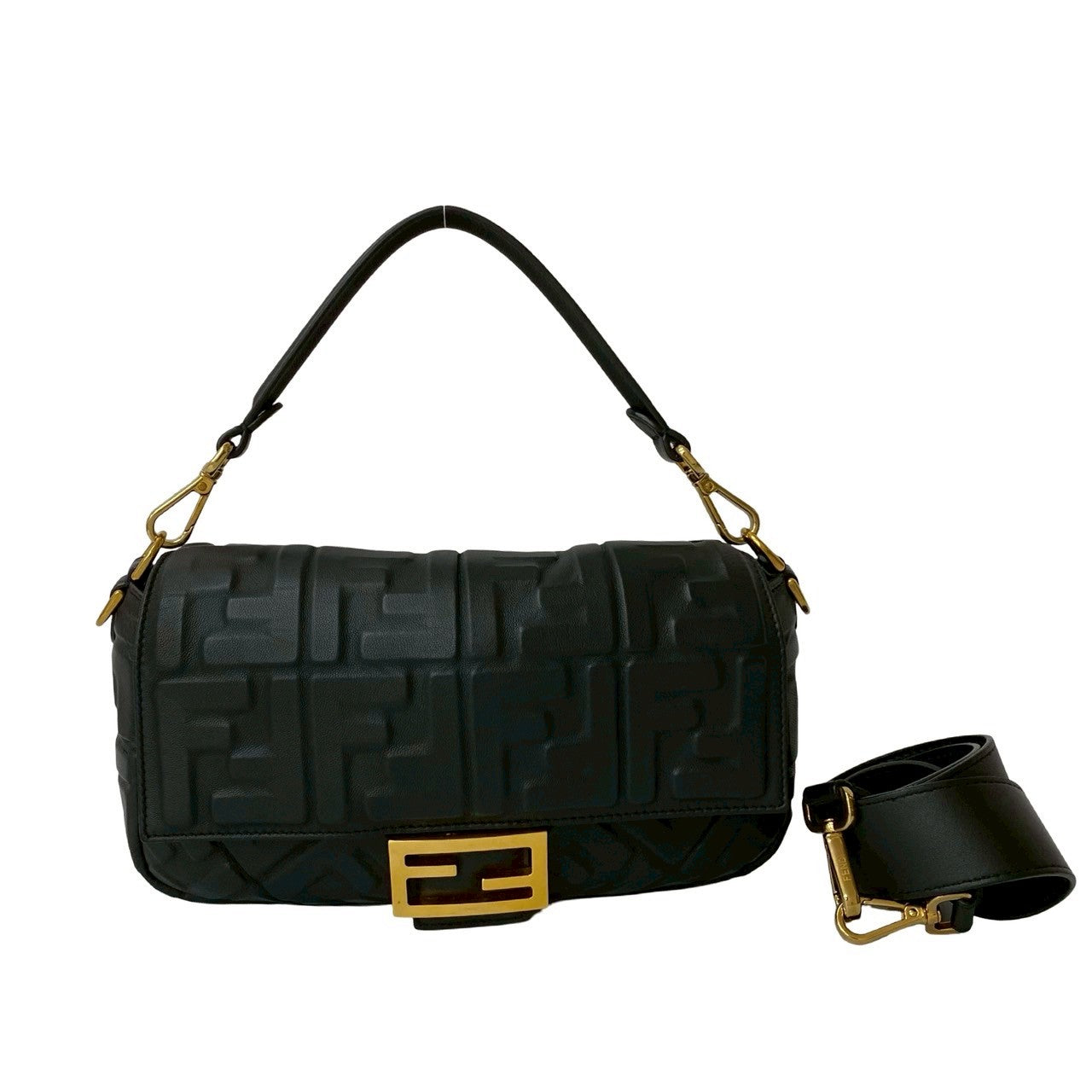 Fendi Mamma Baguette Leather Red Shoulder Bag Leather