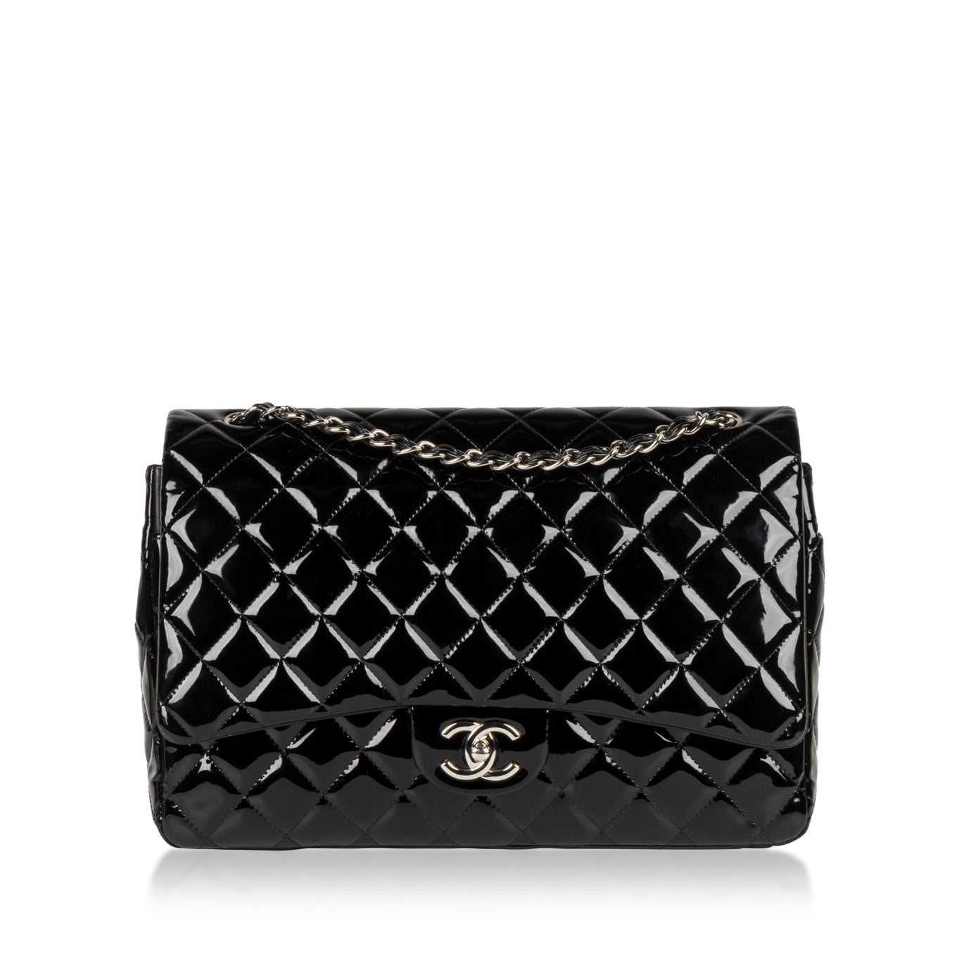 Chanel Classic Flap Patent Leather Black Shoulder Bag Style 15