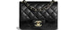 Chanel Classic Maxi Handbag Black Grained Calfskin SiLouis Vuittoner-Toned