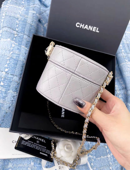 Chanel 21 Gray Cosmetic Box Chain Bag