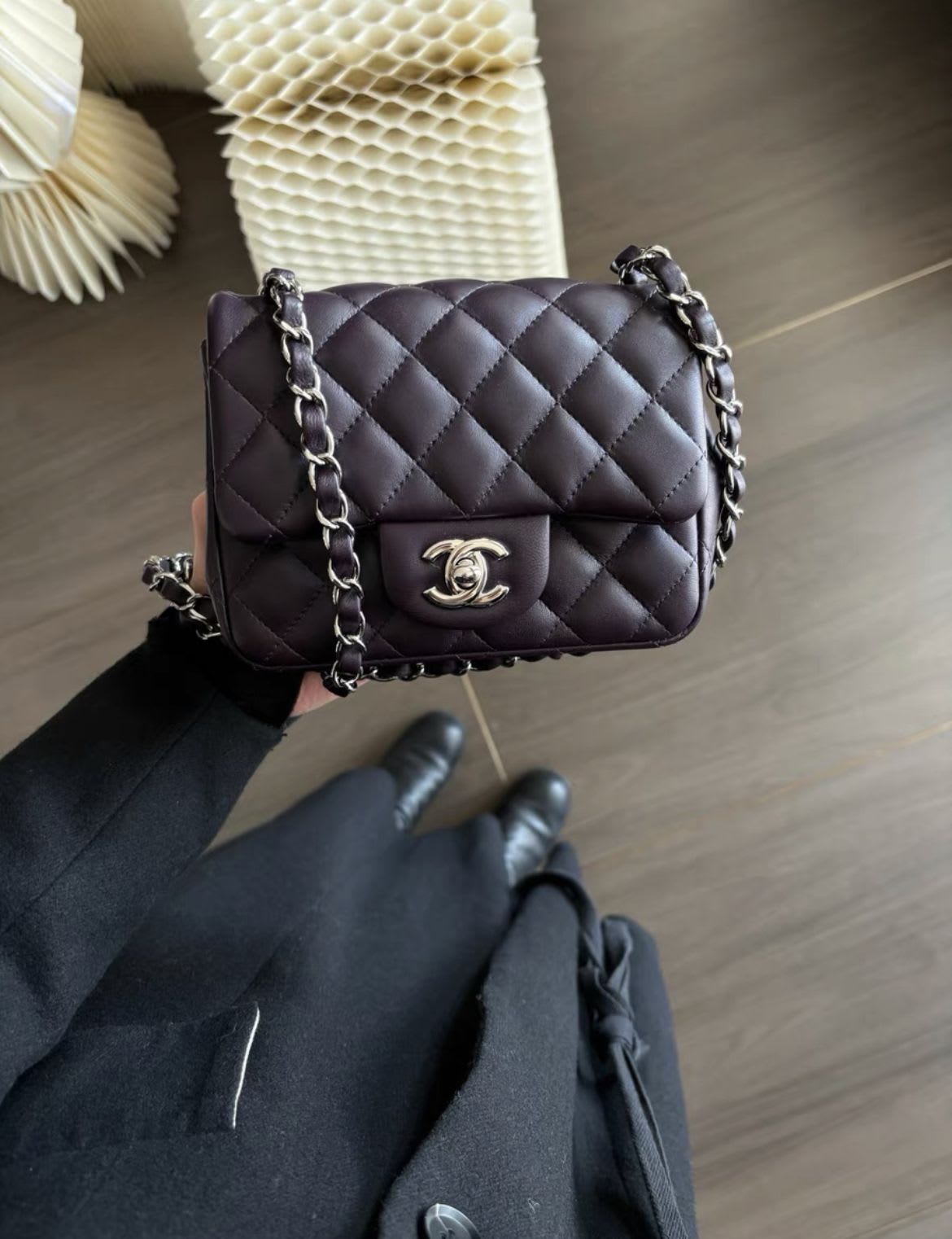Chanel Lambskin Purple Shoulder Bag