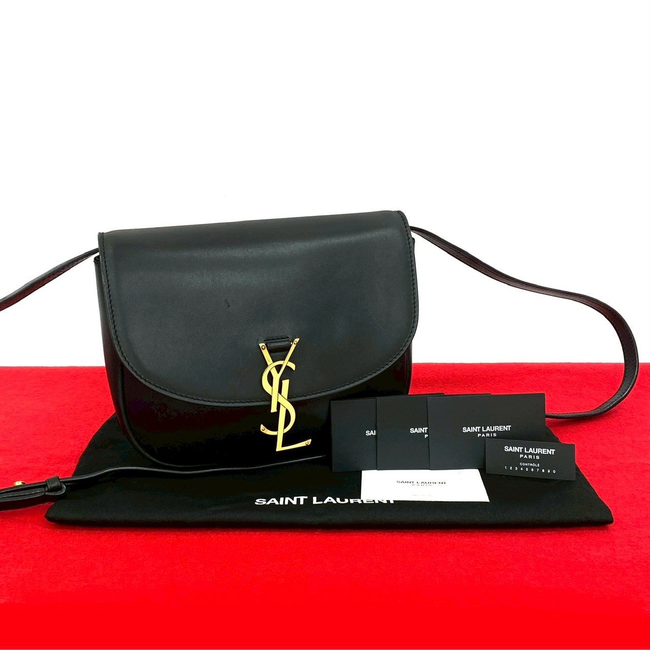 Saint Laurent Leather Red Shoulder Bag Style 17