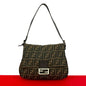 Fendi Zucca FF Canvas Leather Shoulder Bag