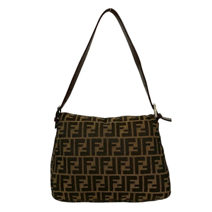 Fendi Zucca FF Canvas Leather Shoulder Bag