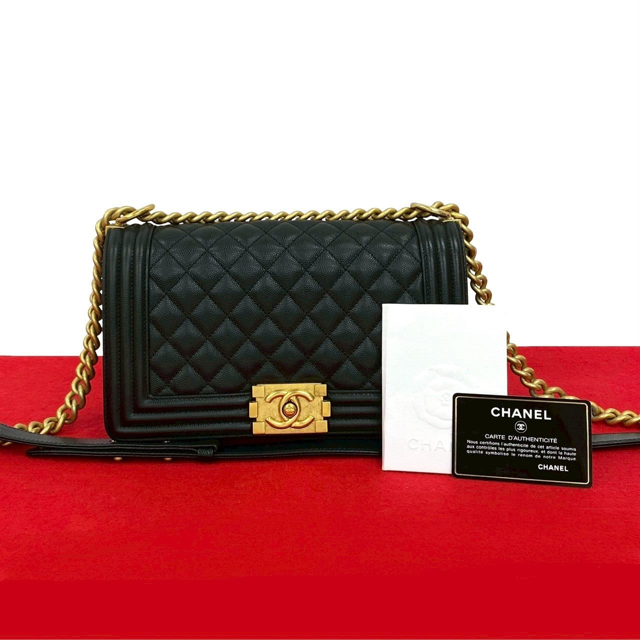 Chanel Boy Caviar Shoulder Bag Style