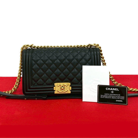 Chanel Boy Caviar Shoulder Bag Style