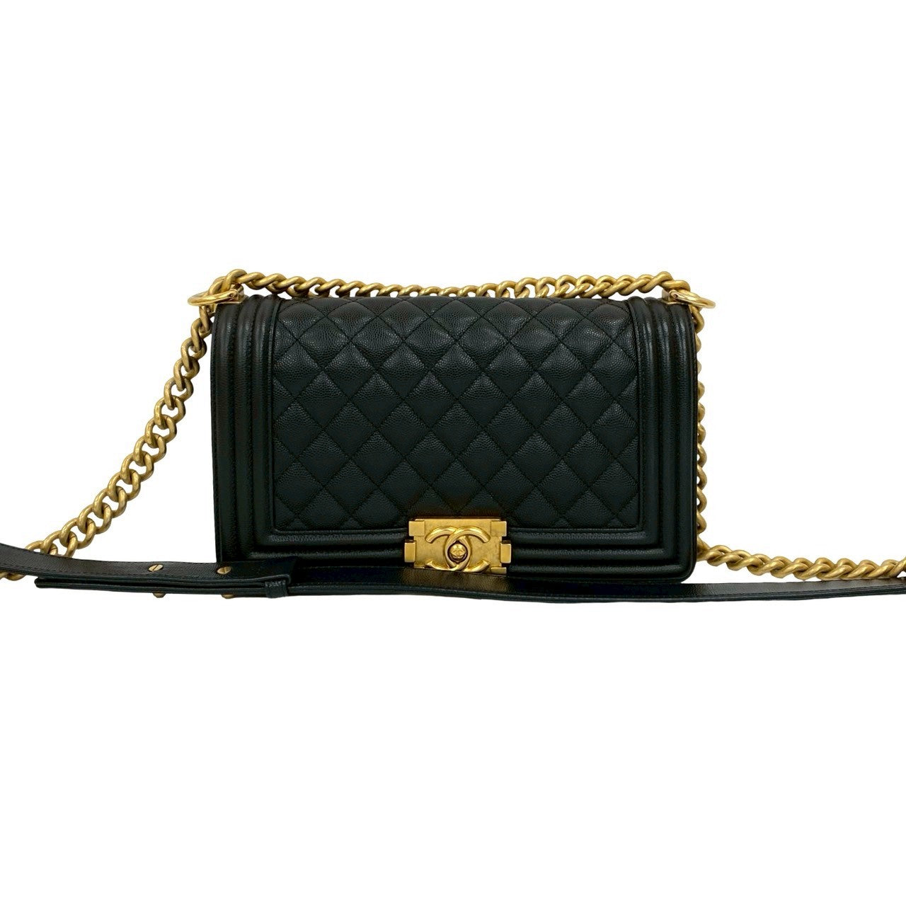 Chanel Boy Caviar Shoulder Bag Style