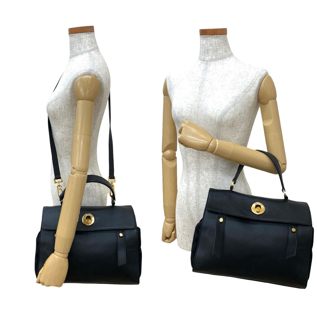 Saint Laurent Paris M Two Leather 2Way Handbag