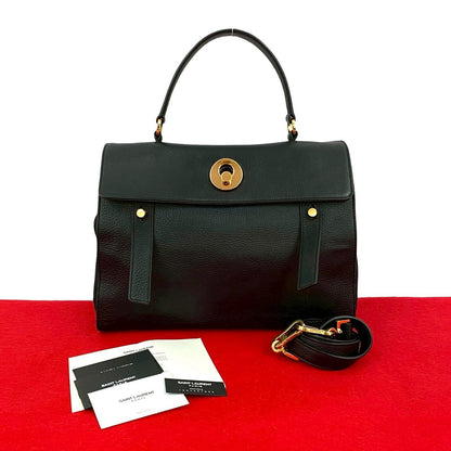 Saint Laurent Paris M Two Leather 2Way Handbag