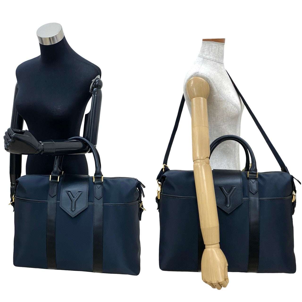 Yves Saint Laurent Nylon Leather 2Way Handbag