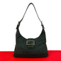 Fendi Zucchino FF Canvas Leather Shoulder Bag
