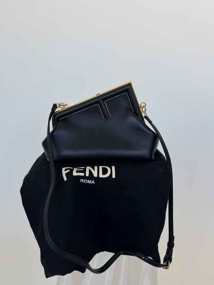 Fendi First Small Black nappa leather bag