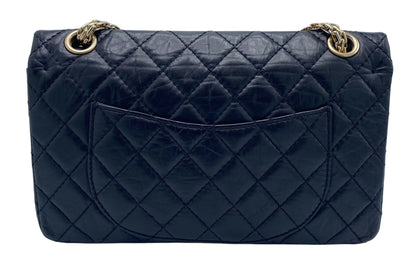 Chanel Black Quilted Aged Calfskin 2 55 Reissue 225 Small Double Flap Bag Gold Hardware
