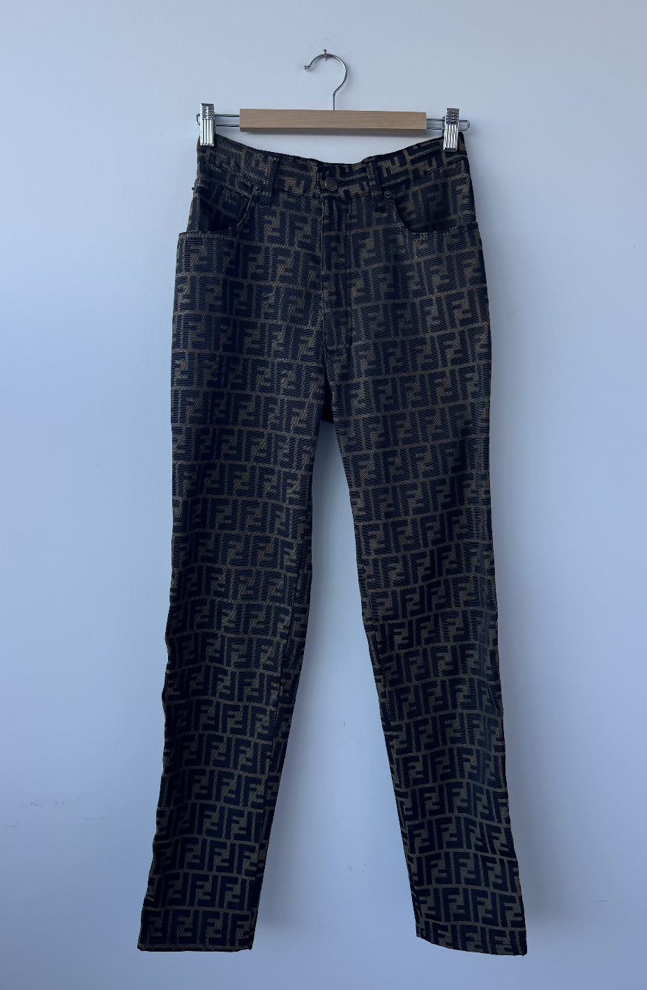 Fendi Zucca Print High-Waisted Jeans