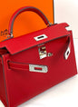Luxury Hermes Kelly 20 Mini Sellier Bag Red Epsom Gold Hardware