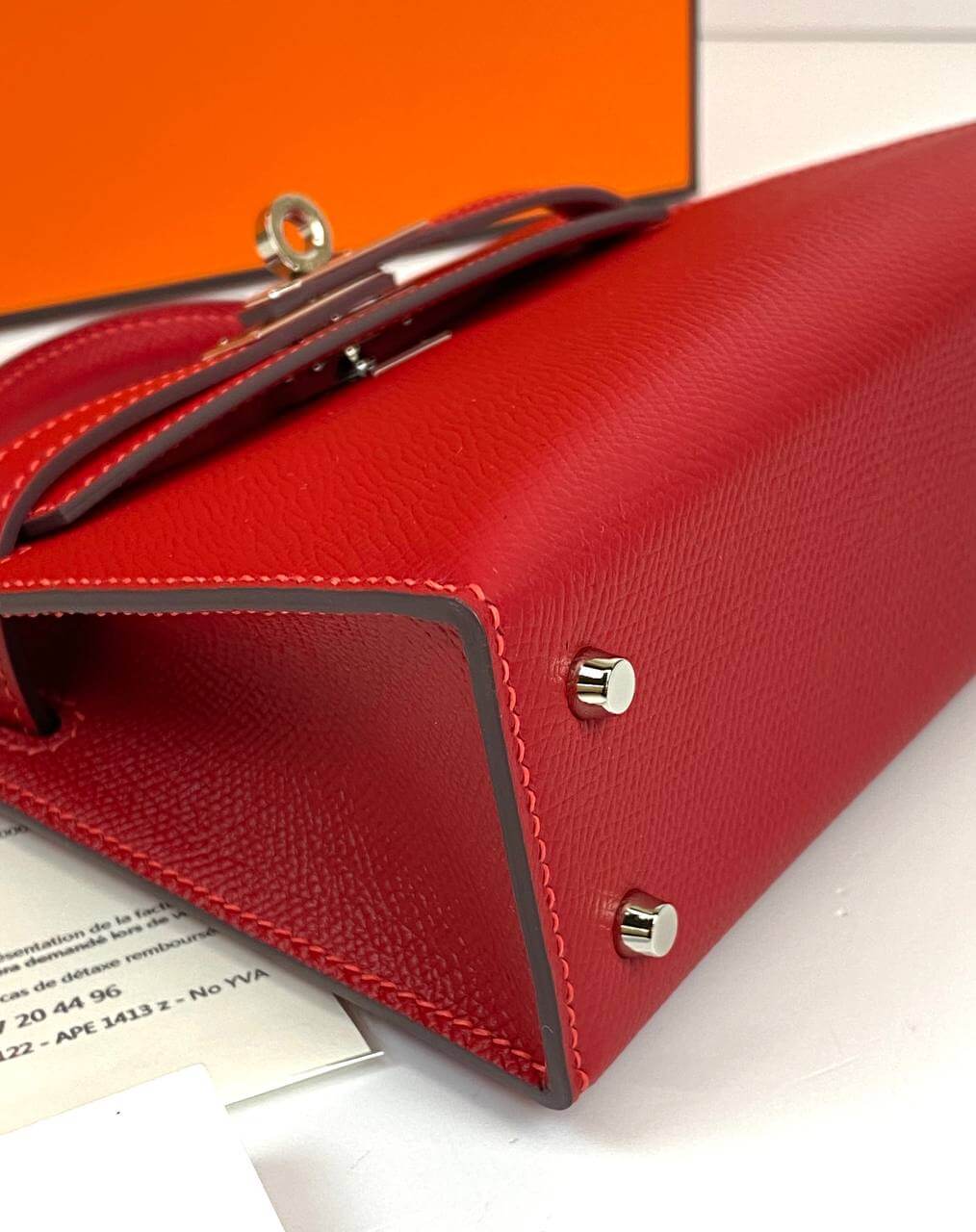 Luxury Hermes Kelly 20 Mini Sellier Bag Red Epsom Gold Hardware