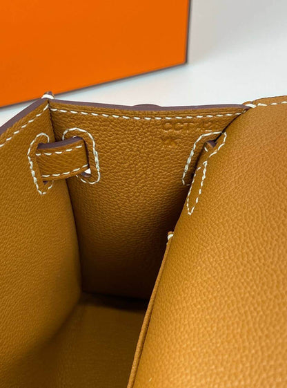Luxury Hermes Kelly 20 Mini Sellier Bag Brown Epsom Gold Hardware
