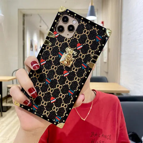 Fashion Square Geometric Leather Case