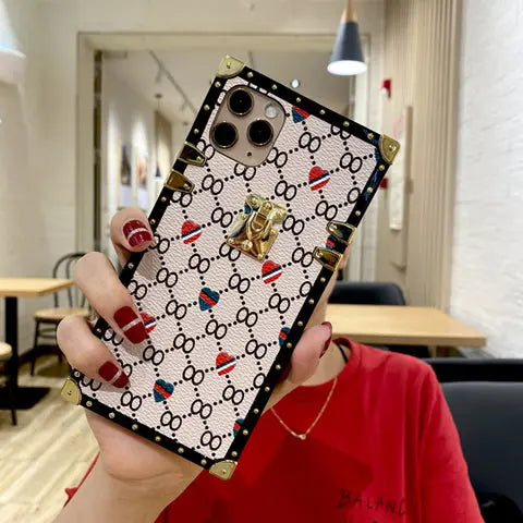 Fashion Square Geometric Leather Case