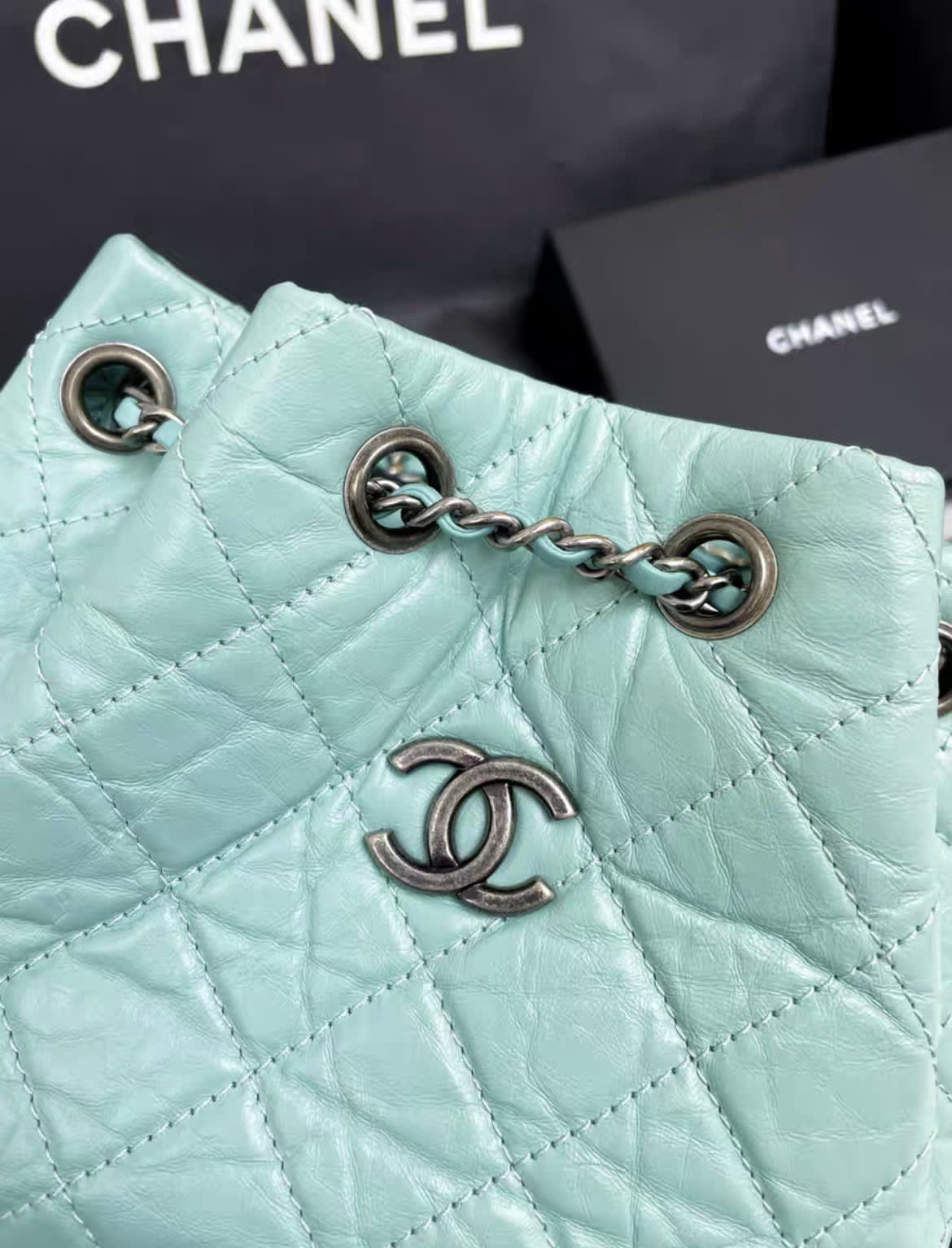 Chanel Luxury Leather Blue Shoulder Bag