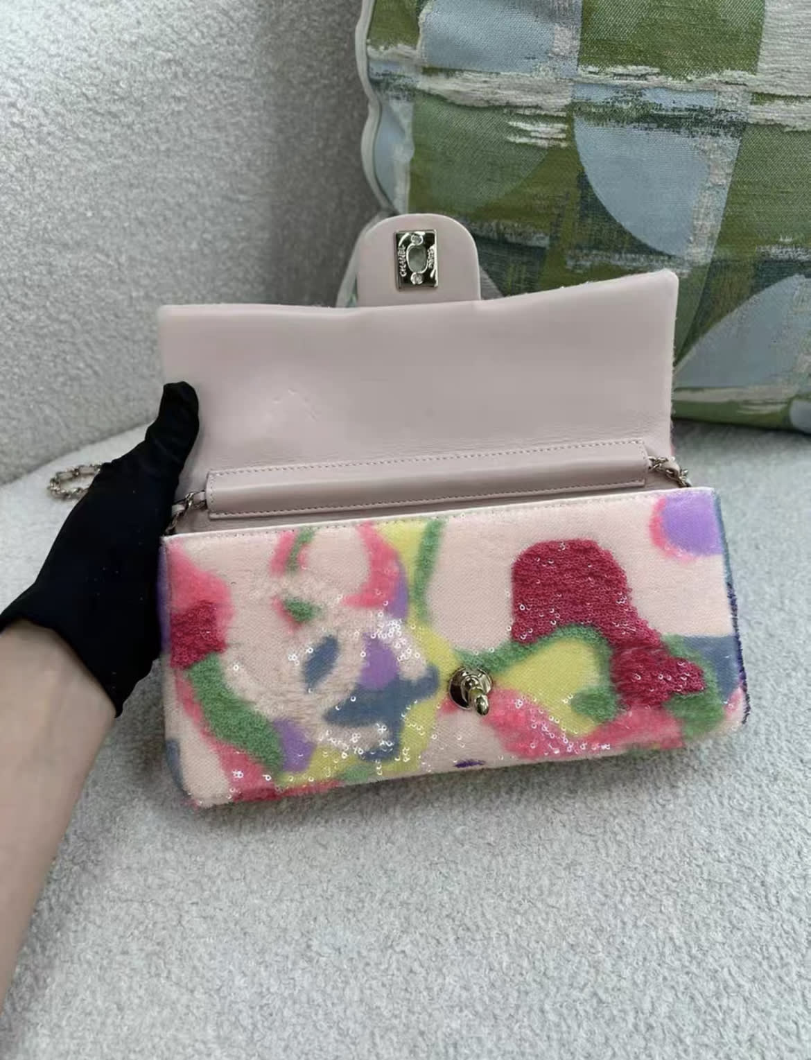 Rare Chanel 21S Cf Limited Sequin Baguette Bag