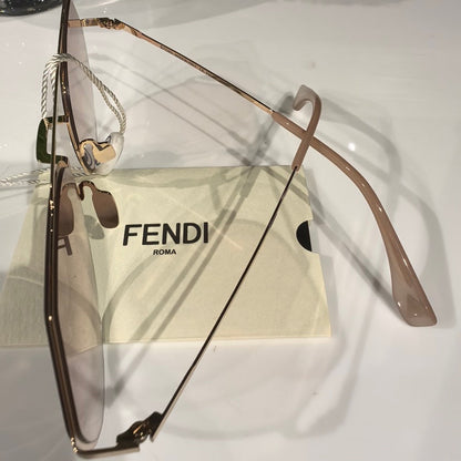 Fendi Geometric Rose Gold Sunglasses