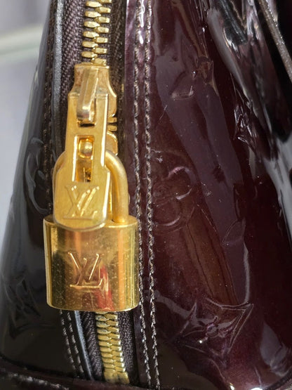 Louis Vuitton Adamante Alma BB Burgundy Top Handle Bag