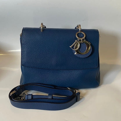 Dior Diorever Blue Leather Satchel Bag