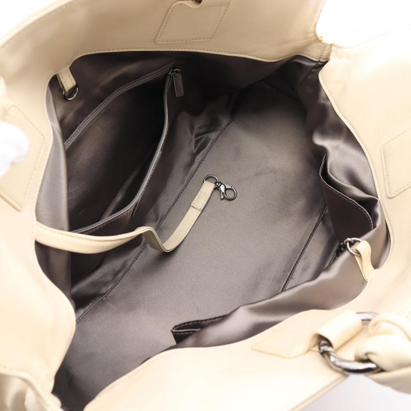 Chanel Leather White Silver Handbag
