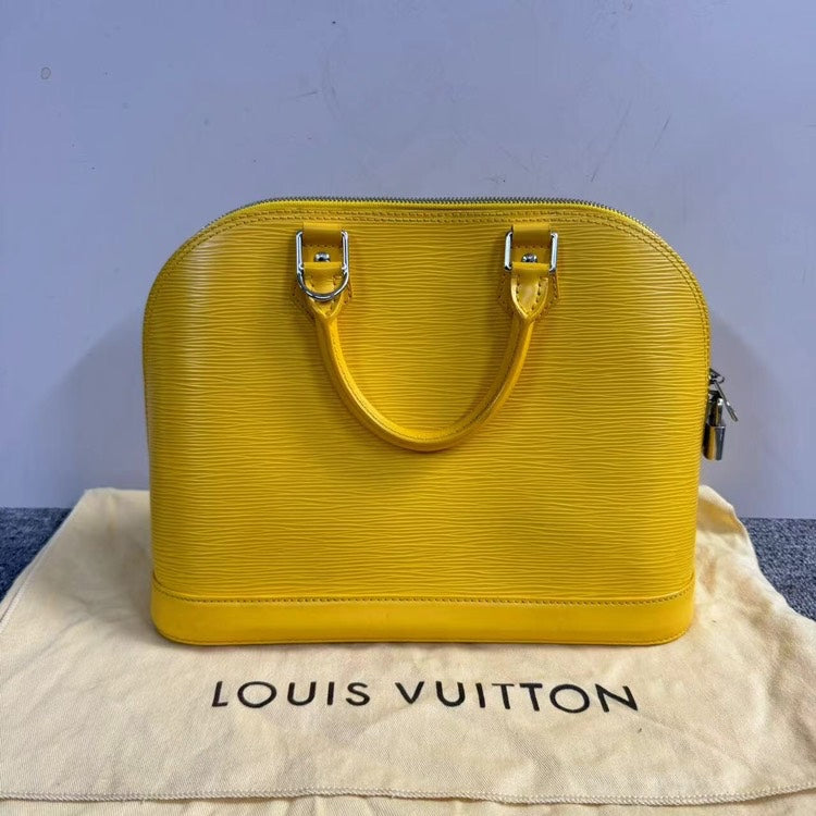 Louis Vuitton Alma Epi Leather Yellow HandBag Medium