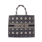 Christian Dior Book Tote Navy Beige Canvas Large Handbag