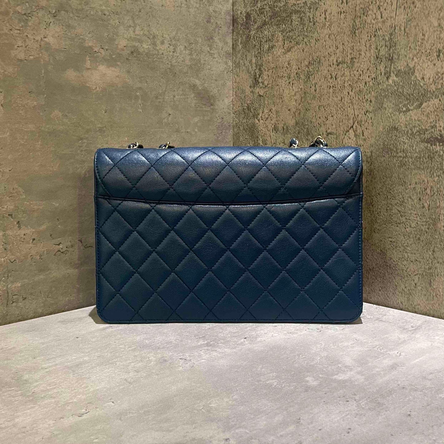 Chanel Boy Medium Quilted Leather Blue Shoulder Bag