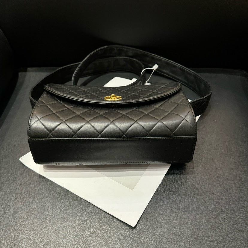 Chanel Quilted Leather Black Crossbody Style