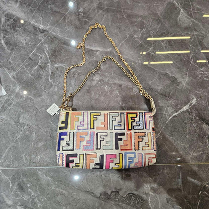Fendi Multicolor Canvas Hobo Bag Medium Size