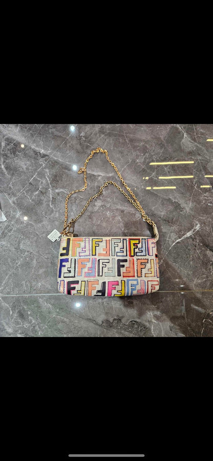 Fendi Multicolor Canvas Hobo Bag Medium Size
