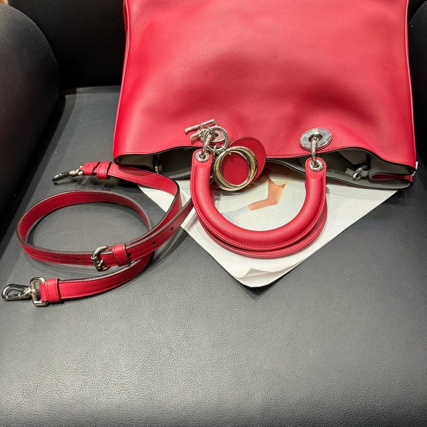 Dior Red Vip Leather Tote Bag 38X26X12
