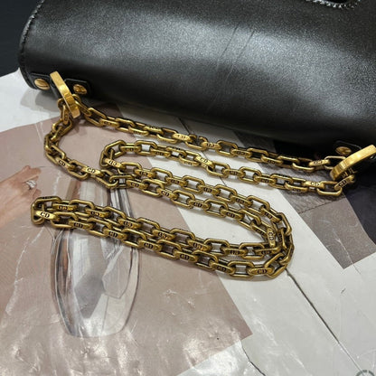 Dior Jadior Black Leather Shoulder Bag 25X17X6 Chain Strap