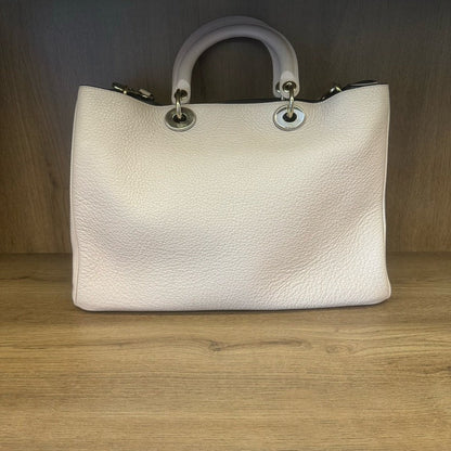 Dior Vip White Leather Tote Bag Medium